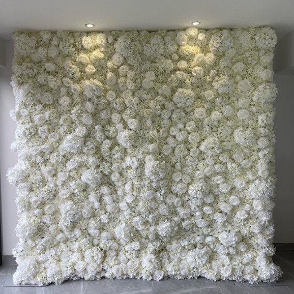 Our 8ft x 8ft flower wall, this is such a lovely full flower wall if we do say so ourselves!