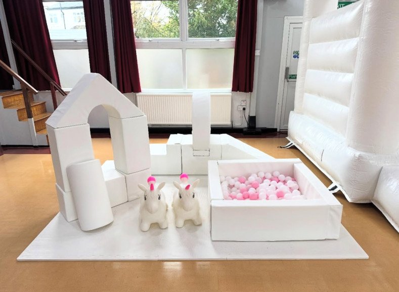 White luxury soft play set