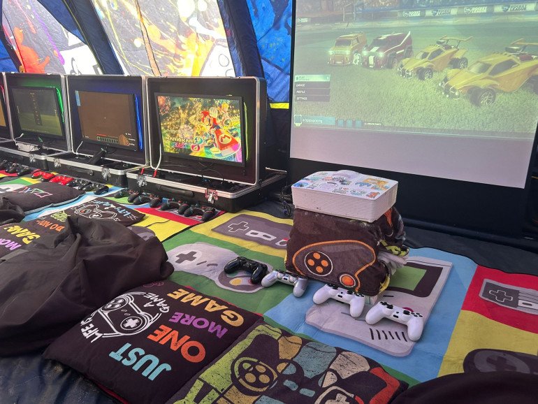 Inside our Gaming Tents