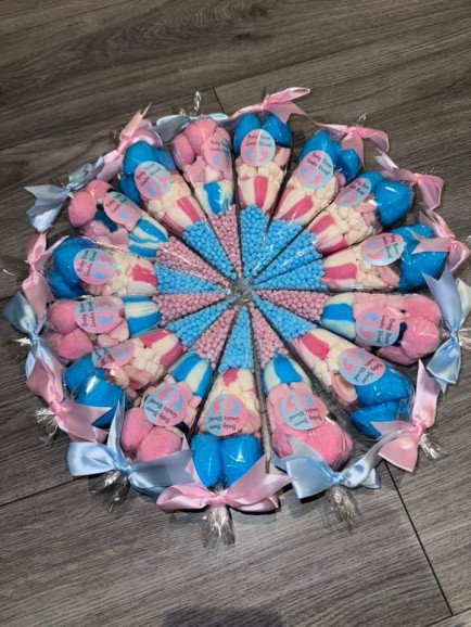 Gender reveal sweet cones