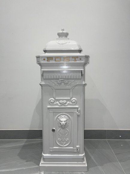 Our white metal post box! We think this one speaks for itself!