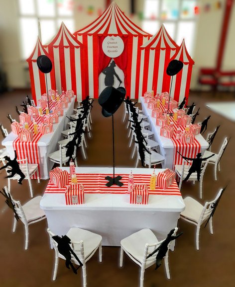 The one stop party shop. Themed kids table and chairs combined with our themed back drops really make it a party to remember.