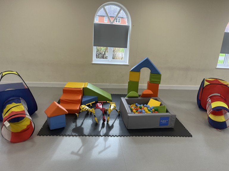 Bright and cheerful soft play setup