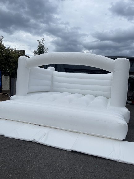 15x15 luxury white bouncy castle & 10x10 luxury white bouncy castle