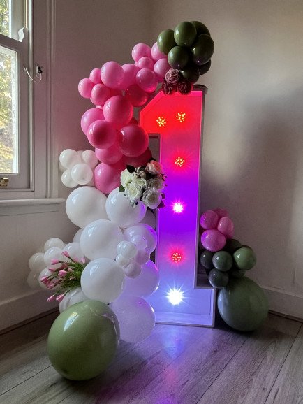 Our balloon and LED Light up number combo