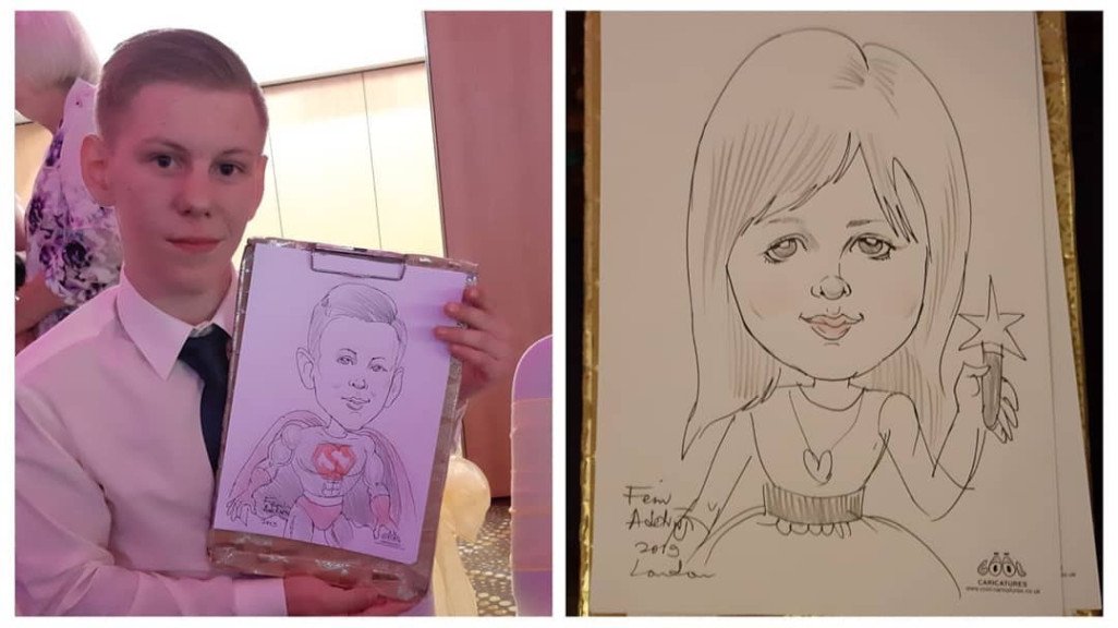 Kids birthday Caricaturist for hire in Essex