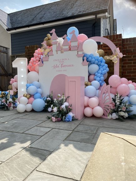 The perfect princess backdrop for a 1st birthday