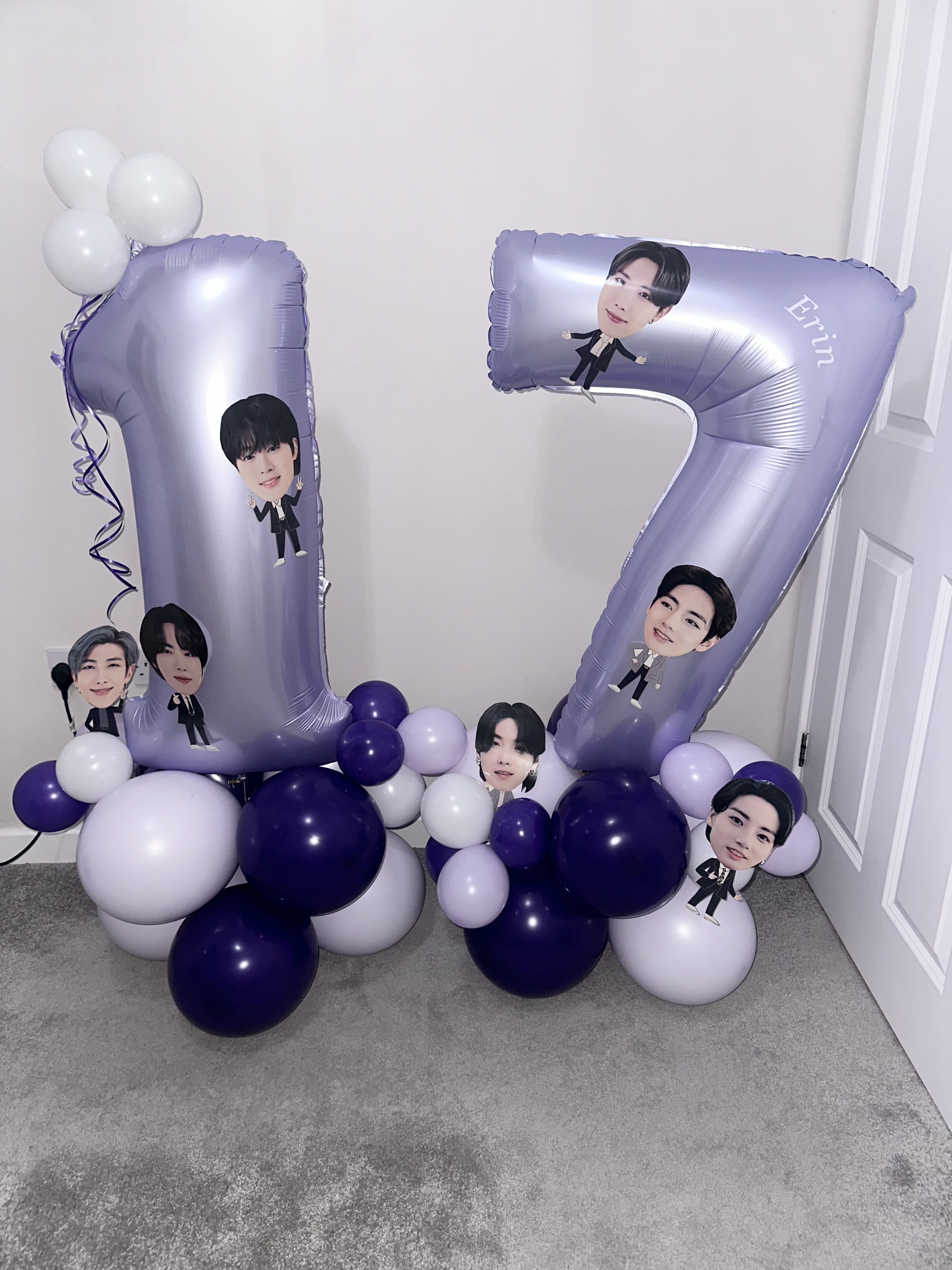 🎤💜 BTS themed number stack 🎤💜 #btsarmy #bts #btsballoons #balloonartist #smallbusinesssupport