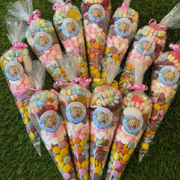 Smarties based personalised sweet cones!