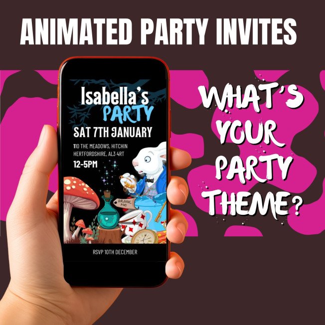 The Cool Giraffe - Kids Animated, Digital Party Invitations