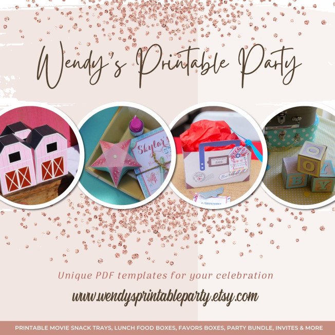 Wendy's Printable Party - Digital PDF Party Templates